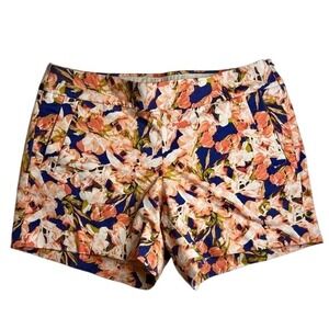 J. Crew Tropical Floral Coral and‎ Blue Shorts Size 6